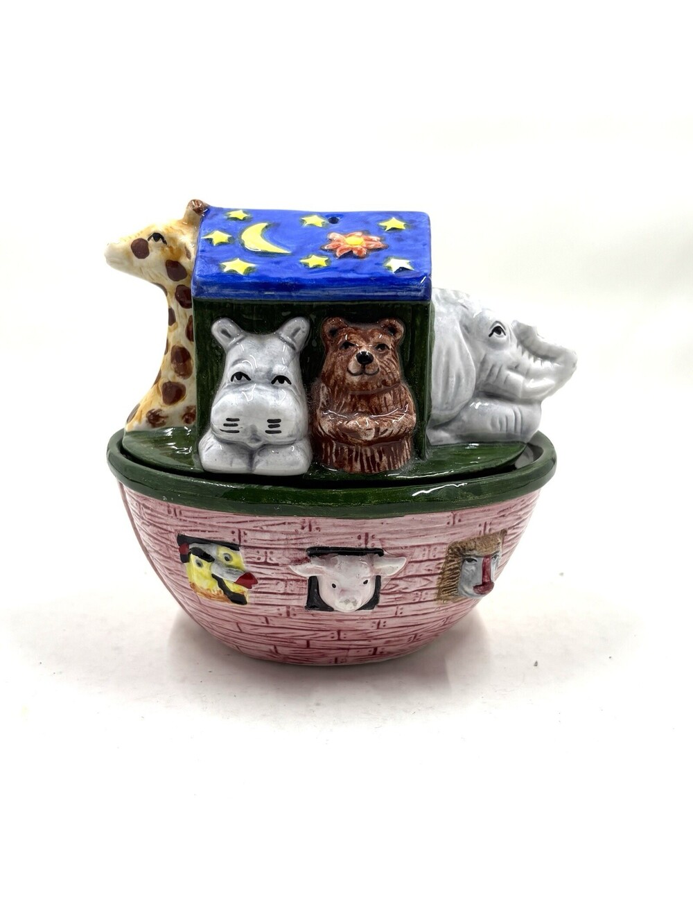 Noah’s Ark 2 piece salt and pepper shaker set RARE